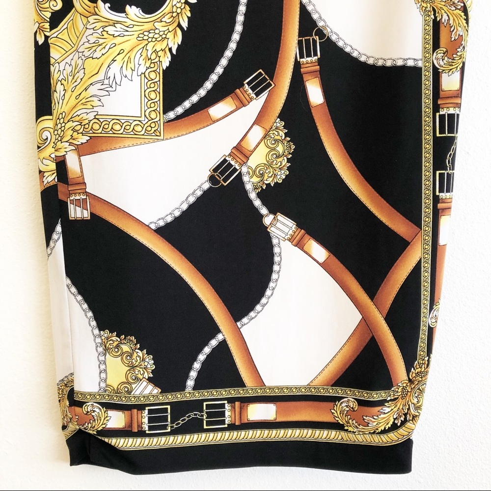 CACHE Maxi Equestrian Print Side Zip Skirt SZ 6 - Picture 6 of 8